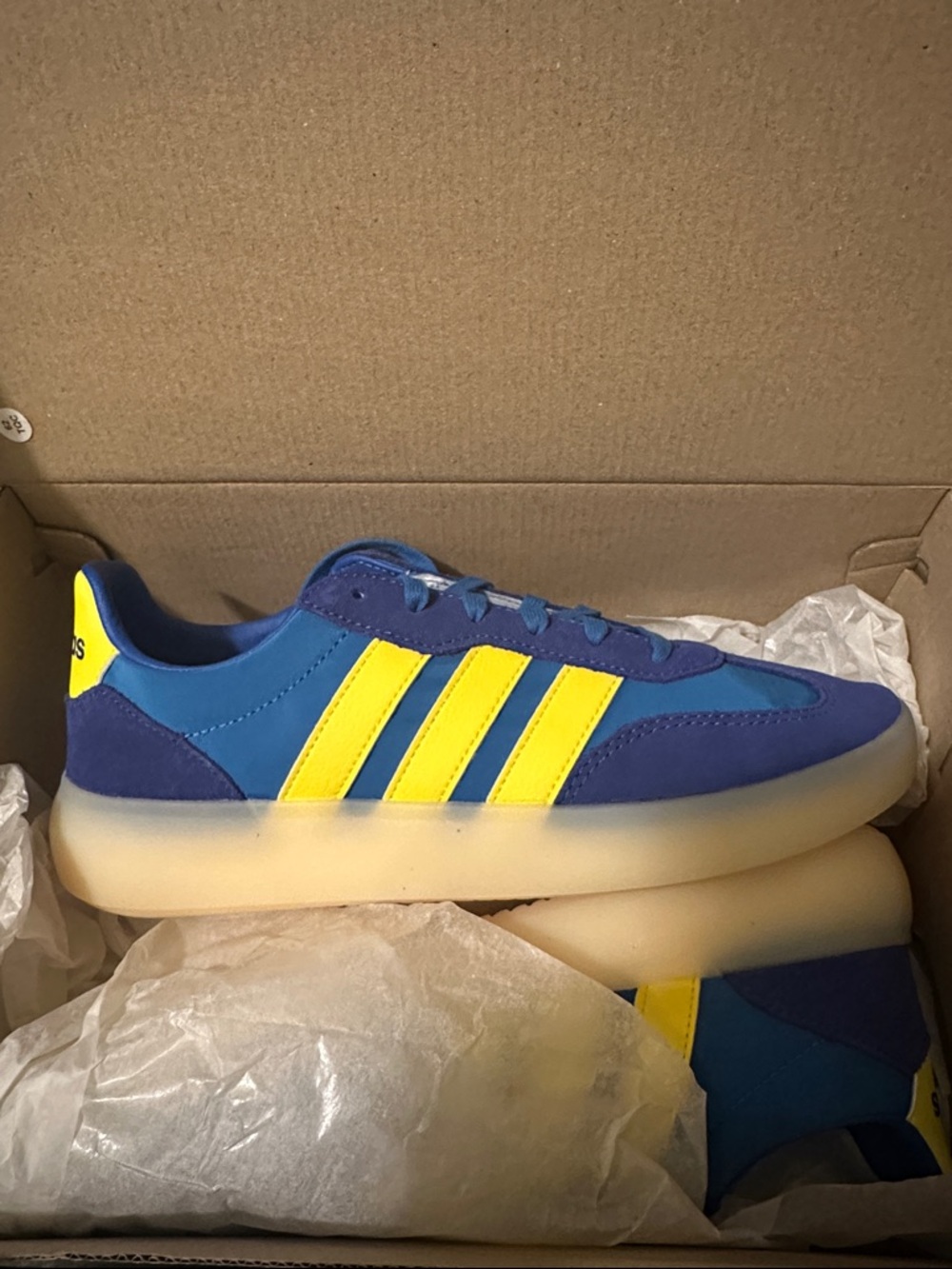 adidas barreda decode Blue and Yellow Retro Runner Sneaker